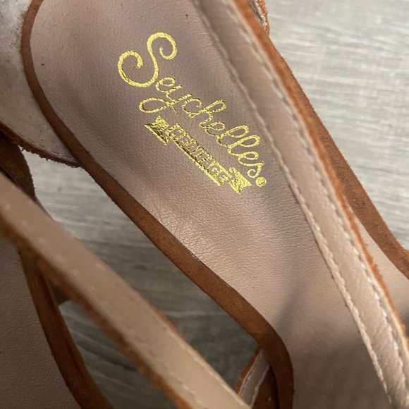 Seychelles suede caramel open toe heel 8.5 - Picture 5 of 9
